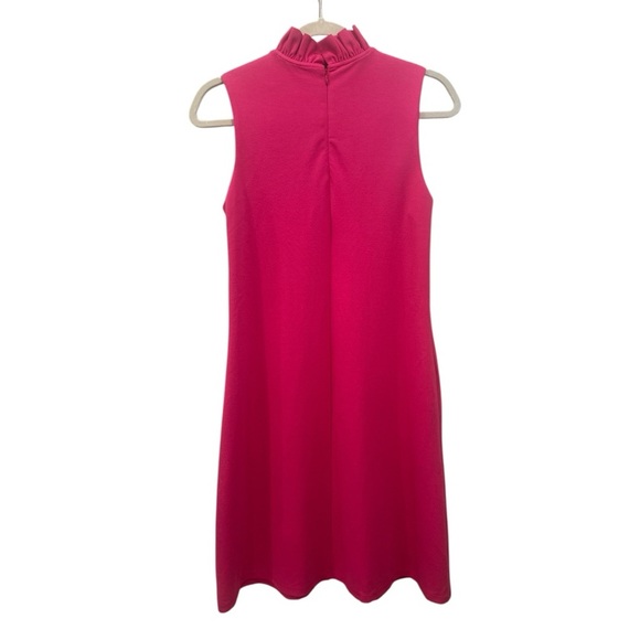 Jude Connally Fuchsia Sleeveless Mini Dress Ruffle Neck Pockets Career CapsuleXS - Picture 2 of 7